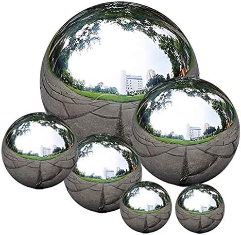 Sanjianke-fs Stainless Steel Gazing Ball - Set of 6 - Modern Reflective Garden Decoration