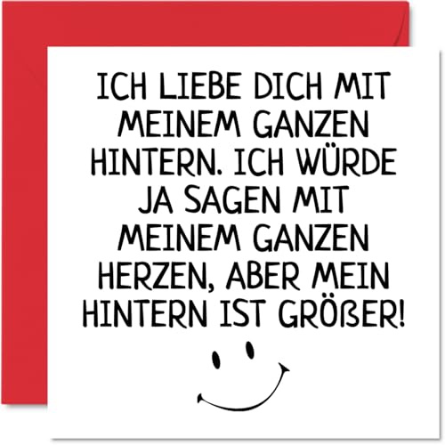 Stuff4 Lustig Karte Hochzeitstag Jahrestag, Mein Ganzer Hintern | Niedliche Romantische Hochzeits-Jubiläum Karten für Ehefrau Ehemann Partner Ihn Ihr, 145 mm x 145 mm Hochzeitskarte Grußkarte