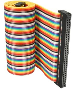 DMiotech 1 Pack 64 Pins IDC Flat Ribbon Cable 66cm Length 2.54mm Pitch Breadboard Jumper Wires for Electronic Projects Type-C