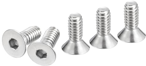 DTGN 30er Packung 1/4-20 x 5/8 Sechskantschrauben mit Flachkopf | Senkkopfschrauben, 304 Edelstahl, Vollgewinde