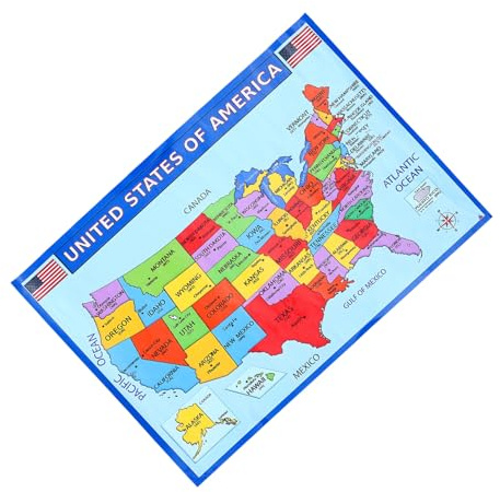 OHPHCALL Amerika-Karte Poster 2 Stück Geographiekarte Mit Bundesstaaten Lernposter Für Klassenzimmer Schlafzimmer Und Homeschooling Wanddekoration 19.69 X 13.78 in