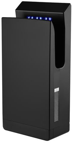 RYing Secador de Manos Eléctrico de Alta Velocidad 1350W con Filtro HEPA,Esterilización UVC y Anión,Función Autosensing,Secador de Manos Profesional Comercial Negro