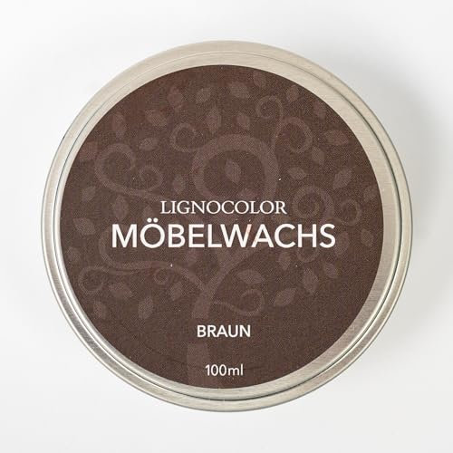 Lignocolor Möbelwachs (Braun, 100 ml) | natürlicher Schutz für Holz & Möbel | ideal für unbehandelte und gestrichene Holzoberflächen