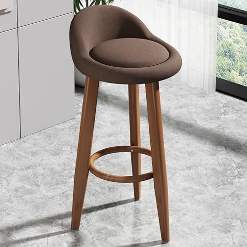 Tabourets de bar modernes en grain de noyer pour petits espaces, chaise de salle à manger confortable sans accoudoirs pour la maison, le bureau ou la salle d'étude, 80 cm, hauteur du siège marron