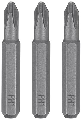 sourcing map Lot de 3 embouts de tournevis cruciformes PH1 5/32 Tige hexagonale 28 mm de longueur magnétique cruciforme Embouts hexagonaux en acier S2 pour tournevis électrique à percussion Outils