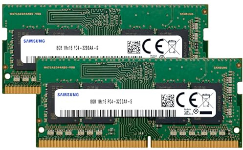 Samsung RAM 16 GB (2 x 8 GB) DDR4 3200 MHz PC4-25600 (PC4-3200AA) CL22 SODIMM 1Rx16 Single Rank 1.2 V 260-Pin Laptop, Notebook Memory - OEM Bulk