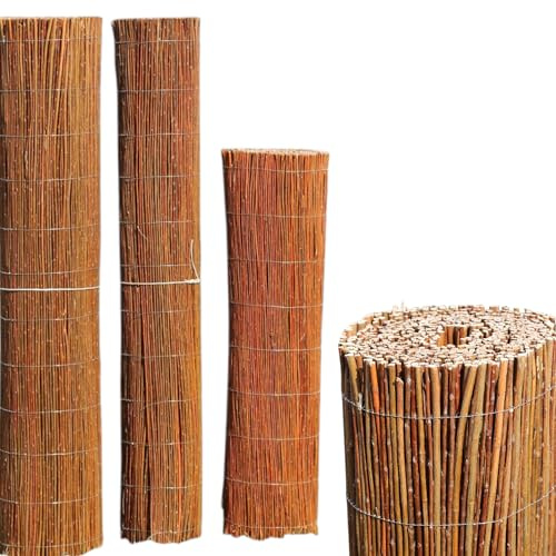 WIKLINOPOL Weidenmatte Sichtschutz Balkon 140 x 300 cm – Weidenzaun wetterfest für Terrasse und Garten - Blickschutz Weide natürlich - Weidenzaun Sichtschutz als Balkonsichtschutz & Gartenzaun