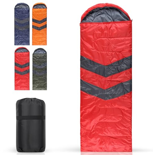 Event Decor Shop 3-4 Season Waterproof Sleeping Bag With Hood - Red