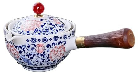 Teiera a 360°, teiera rotante, teiera in ceramica, teiera con infusore, teiera portatile in ceramica, con filtro a maglie fini for tè sfuso