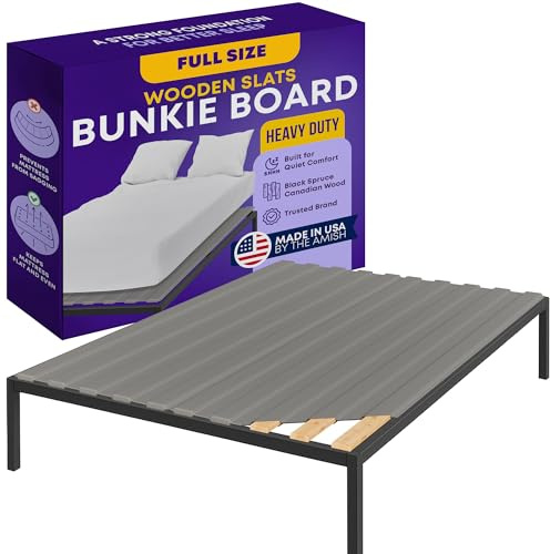 Greaton, Wooden Full Bed Slats for Support Under Mattress with Cover – Replacement Wood Slats for Full Size Bed Frame – Under Mattress Support Without Extra Height – 3.38-Inch Standard Width
