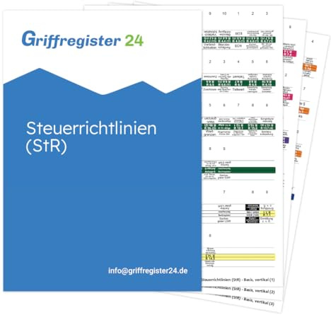 Griffregister24 - Steuerrichtlinien (200 Aufkleber): EStR, KStR, ErbStR, BewR, UStAE, AEAO, etc. (horizontales Schriftbild, ohne Folien)