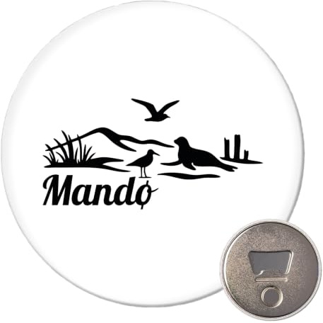 Huuraa Magnet Mandø Dänemark Geschenk | 59mm Kühlschrankmagnet rund Flaschenöffner Geschenkidee dekorativer Magnet für Magnettafel, Kühlschrank oder Whiteboard
