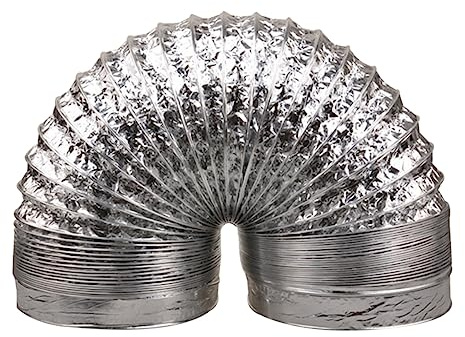OSALADI Tuyau d'Aération en Aluminium Épais 2M à la Chaleur Flexible Revêtement Ignifuge pour Systèmes de Ventilation Cvc Usage Domestique 1 Pièce