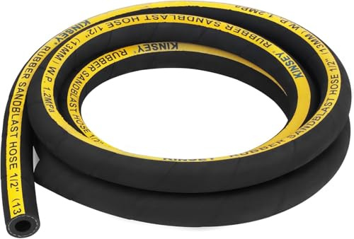 Sand Blasters Gun Hose - 1/2 ID, 1 OD,10 Ft Long Heavy Duty Rubber Sandblaster Hose
