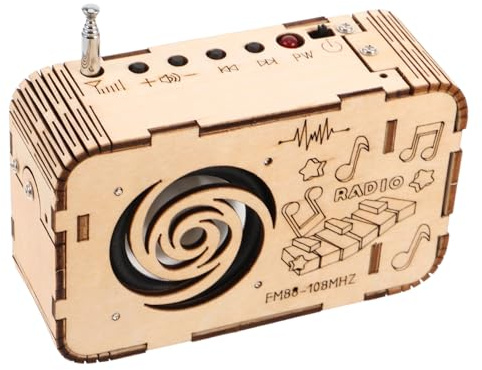 BESPORTBLE DIY Holz Radio Bausatz Pädagogisches Physikspielzeug mit für Anleitung Handliches Wissenschaftsexperiment für Draußen und Drinnen Fördert Koordination und Technikinteresse