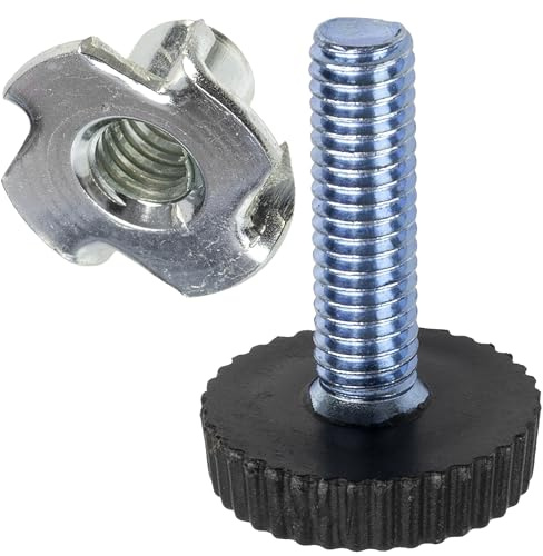 AERZETIX - Kit de 20 Pieds Vérins de Meubles Réglables M6 + 4 Écrous à Griffes à Frapper M6x10 Accessoires de Nivellement pour Meuble en Bois Montage et Assemblage