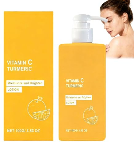 Lozione per il corpo con vitamina C infusa di curcuma, crema idratante per lozione per la pelle secca e opaca, crema per il corpo morbida alla curcuma e alla vitamina C, sostiene la pelle morbida ed