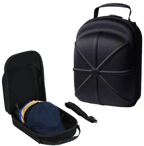 YGCHEN Basecap-Koffer mit Tragegriff & Schultergurt - Reisetaugliche Mützenbox für bis zu 6 Caps, Tragbare Mützen-Tasche für Basecaps, Ideal für Camping, Flugreisen und Umzüge