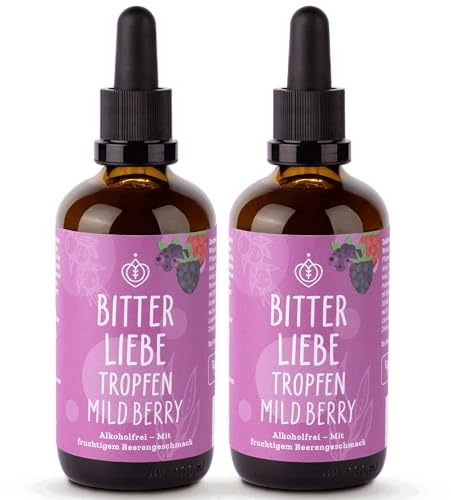 BitterLiebe - Gocce amare Mild Berry - Acidi amari analcolici a goccia con sapore di frutta - Carciofo e dente di leone per la digestione* - contro le voglie * - Vegan & Made in Germany (2)