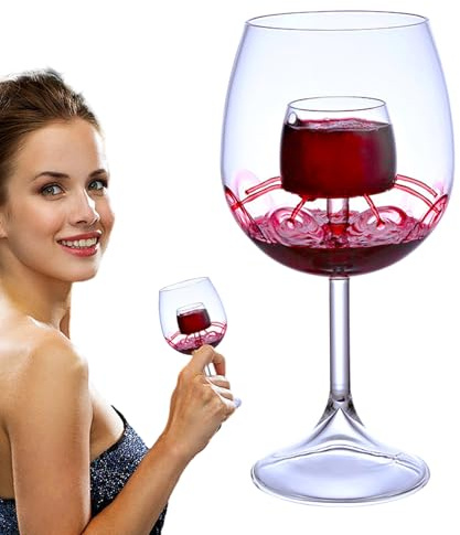 Bsbkoj Ensemble de verres à vin en forme de fontaine, carafe à décanter – Design transparent pour dégustation rouge, thé, café
