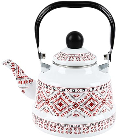 Bollitore d'Acqua | 2,5L Smaltato Vintage | Adatto per Fornelli,Campeggio Giardino Terrazzo Prato Casa Dormitorio Appartamento Picnic