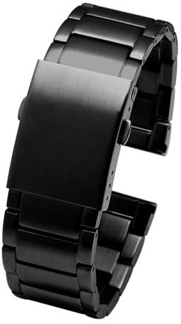 HuanJ Rostfritt Stålarmband Massivt Metallband For Diesel DZ4316 DZ7395 DZ7305 24mm 26mm 28mm 30mm Herrarmband(A black,30mm)