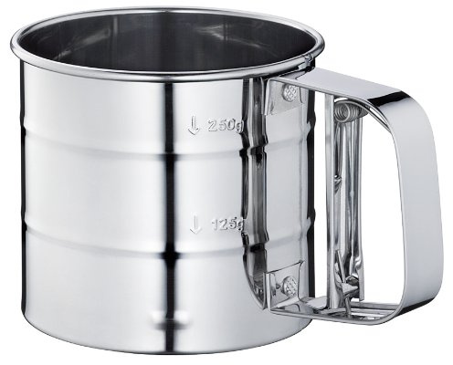 Küchenprofi Mehl- Und Puderzuckersieb-1007002800 Silber One Size | Puderzuckersieb, für Backen und Dekorieren, feines Siebgewebe, rostfreier Edelstahl, spülmaschinenfest, Einhandbedienung
