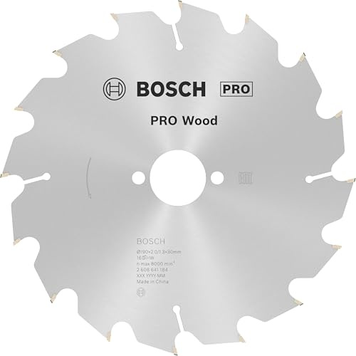 Bosch 1x PRO Wood Corded Circular Saw Blade for Hand-Held Saws | for Softwood, Hardwood, Ø 190 mm, Professional Accessory Hand-Held Corded Circular Saws