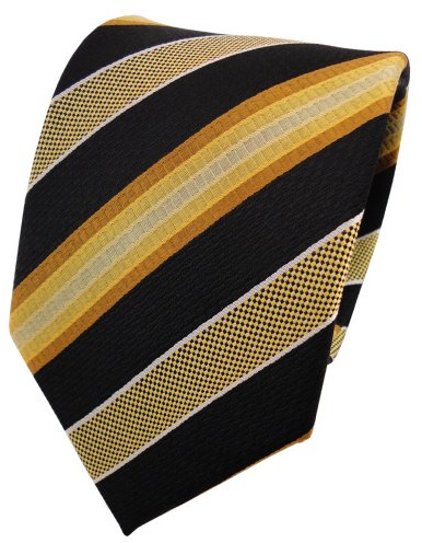 TigerTie Designer Seidenkrawatte in gestreift (breite Streifen) 8 cm Krawattenbreite