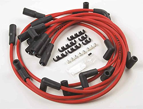 JEGS 8 mm Red Hot Pow’r Wires | Fits 1993-1997 LT1 Camaro/Firebird | Made In USA | 90 Degree Spark Plug Terminals | Includes Wire Markers, Wire Separators, & Dielectric Grease