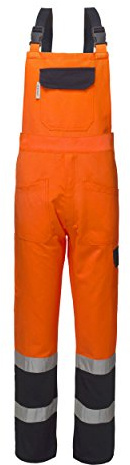 LUCENTEX Salopette Alta Visibilita' Misto Cotone Arancio/Blu A50130