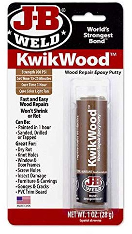 J-B Weld 8257 KwikWood Wood Repair Epoxy Putty Stick - 1 oz. - 5 Pack