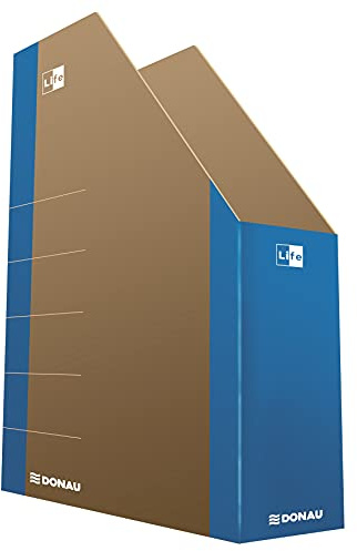 DONAU LIFE 3550001FSC-10 Stehsammler Stehordner Archive Box Pappe/Karton - Blau| bis zu 500 Blatt Für Büro, Schule und Zuhause zur Aufbewahrung von Dokumenten im A4 Format, Archivierung von Magazinen