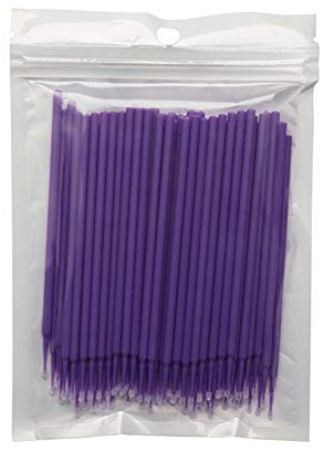 Paquete de 100 brochas de micro aplicador desechables para pestañas de pestañas para extensión de pestañas, limpias, compatibles y de cuidado personal, cepillo de belleza, cepillo de cejas de 2,0 mm,