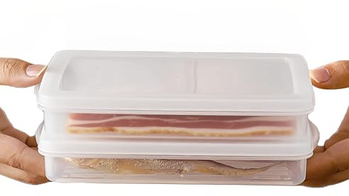 Paquete de 2 recipientes herméticos de plástico para almacenar alimentos con tapas para refrigeradores, congelador, sin BPA, preparación de comidas