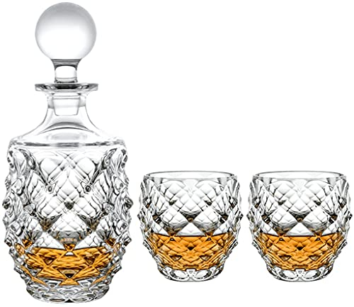 Ensembles de décanteur à whisky pour hommes, verre à whisky en verre de cristal, carafe à décanter série miroir, bouteille de vin de style
