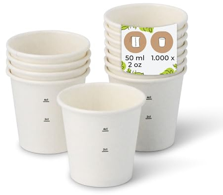 BIOZOYG Bio Kaffeebecher Pappbecher I Einweggeschirr Trinkbecher Papierbecher kompostierbare und biologisch abbaubare Becher I weiße unbedruckte umweltfreundliche Kaffeebecher 1000 Stück 50ml 2oz