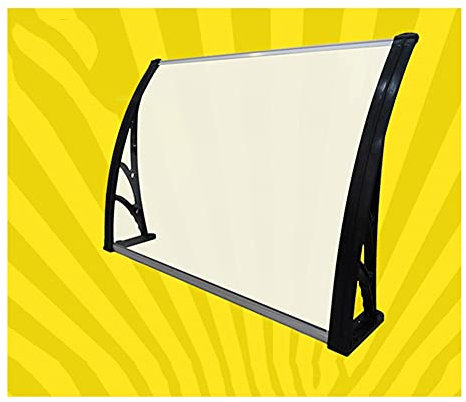 BOCbco Door Canopy Awning Shelter Canopies Door Canopy Real Glass Canopy Porch,Polycarbonate Cover Front Back Porch Patio Roof Rain Shelter Outdoor Shade for Residential or Commercial Application/80*1
