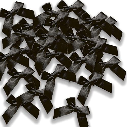 JKDHJK 48 Stück Mini Schwarz Deko, Selbstklebend für Weihnachten, Valentinstag, Hochzeit und Party