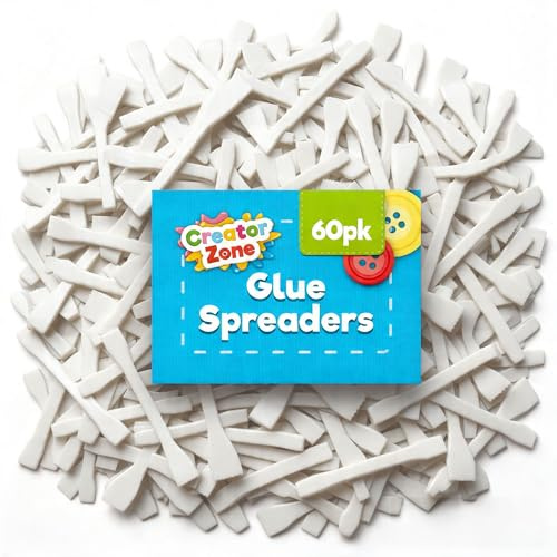SOL 60pk Glue Spreader Set - Flexible Non-Stick Tips for Crafts | For wood, cardboard and felt, mess free application, for kids and adults