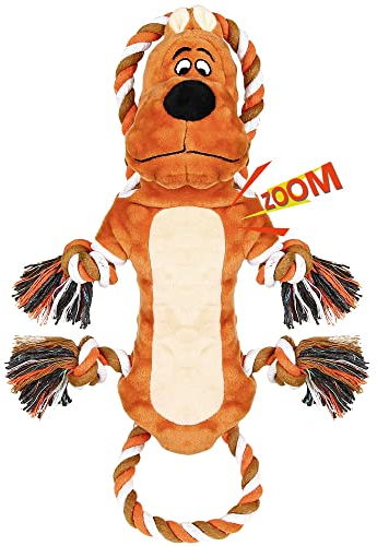 IOKHEIRA Dog Squeaky Toys Dog Plush Toys, Tug of War Dog Toys for Large Breed, Dog Chew Toy with Cotton Material, and Squeaker for Teeth Cleaning & Boredom, yellow