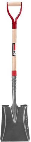 HANTOP Heavy Duty Short Handle Square Flat Transfer Shovel for Gardening,Yard Work,Farming,Construction, 43 inches