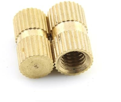 SEIDER 10-50 Stück M3 M4 M5 M6 M8 Messing Sackloch Spritzguss Rändelmuttern Gewindeeinsatz Eingebettete Mutter(Length 10mm,M5 x OD7 20pcs)