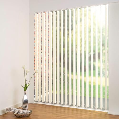 Vertikaljalousie Lamellen,Vertikaljalousien Für Türen Und Fenster Im Büro,Lamellenstoff Vertikaljalousien 60/70/80/90/100/120cm,Verdunkelungs/Wärmeisolierte Streifenvorhang,W×H-110x160cm/43x63in