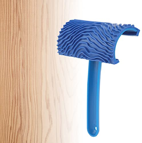 Rullo per pittura effetto legno in gomma con manico Strumento per la decorazione murale fai da te