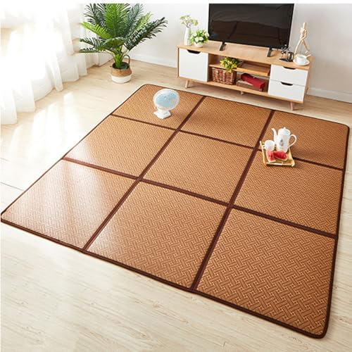 MIAOXIAO Japanische Tatami Matte Tatami Matratze japanische Bodenmatte Rattan rutschfest atmungsaktiv Tatami-Teppich Matte Krabbelmatte,4,180 * 180CM(9: Pieces)