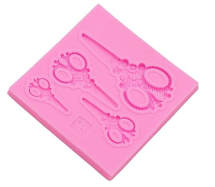 SSIMOO Gadgets Molde for Fondant Tijeras Arcilla Resina Arcilla polimérica Cera Moldes Flexibles Pasta de Goma Fondant Molde for Manualidades de Chocolate Compatible con Resina