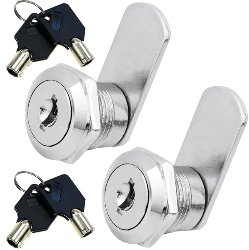 Bohaner 2Pcs Cylinder Safe Cam Locks 20mm with 2 Alike Keys Drawer Cabinet Locking Mailbox Lock Security Zinc Alloy Letter Box Locks Cupboard Locker Dresser Lock for Cabinet Drawer Cupboard (2, 20mm)