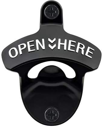 HAIICEN Stainless Bottle Opener Wall Mounted Black White Metal Beer Opener for Wooden Cooler Post Table (1 PCS)