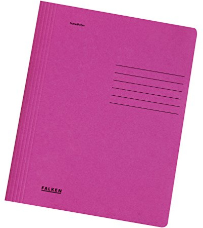 Original Falken 150er Pack Schnellhefter Intensivfarben. Made in Germany. Gebrauchsfertig gefaltete Hefter aus Recycling-Karton, DIN A4 kaufmännische und Behördenheftung pink Blauer Engel